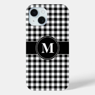 Coque Case-Mate iPhone Motif monogramme moderne noir et blanc