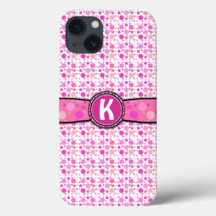 Etui iPhone 13 Motif Monogramme Poche rose Fille