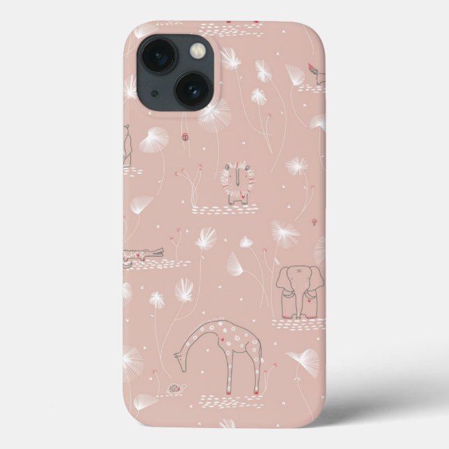 Coques Case-Mate iPhone motif montrant les animaux mignons de jungle de (Verso)
