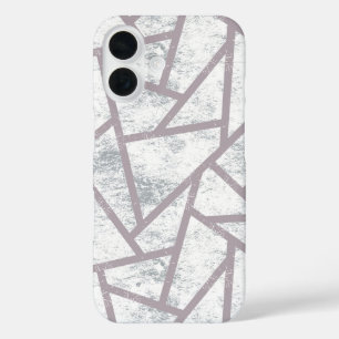 Coque Pour iPhone 16 Motif mosaïque gris pâle