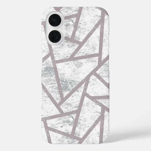 Coques Case-Mate iPhone Motif mosaïque gris pâle (Verso)