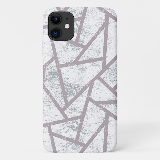 Coques Case-Mate iPhone Motif mosaïque gris pâle (Dos)