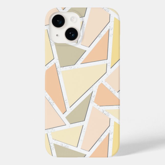 Coques Case-Mate iPhone Motif mosaïque jaune citron (Verso)