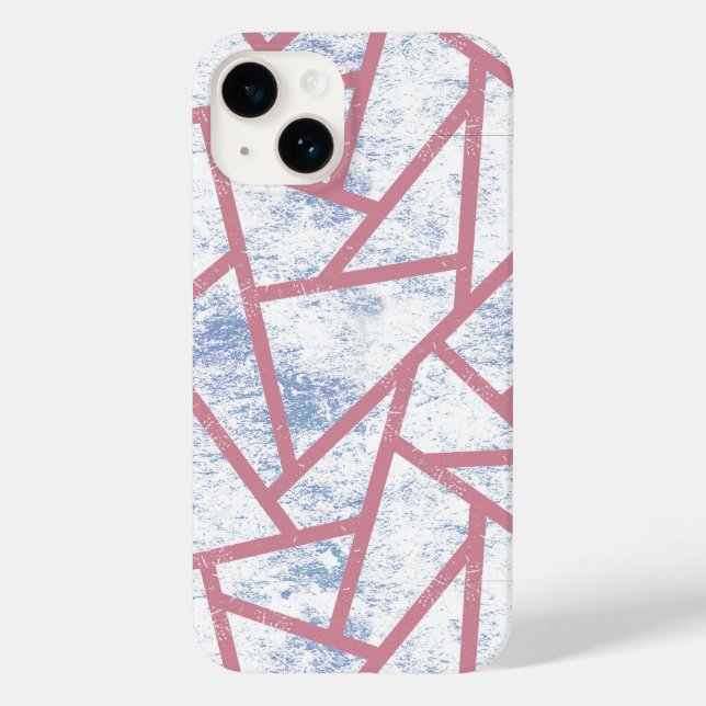 Coques Case-Mate iPhone Motif mosaïque rose et bleu  (Verso)