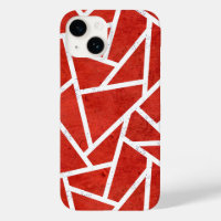 Motif mosaïque rouge et blanc