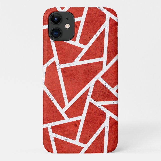 Coques Case-Mate iPhone Motif mosaïque rouge et blanc (Dos)
