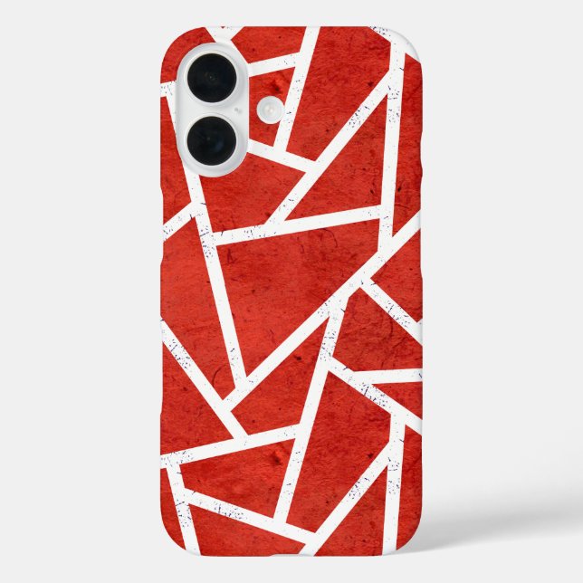 Coques Case-Mate iPhone Motif mosaïque rouge et blanc (Verso)