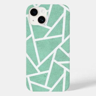 Coque Case-Mate iPhone Motif mosaïque vert menthe et blanc