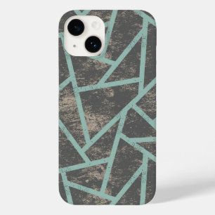 Coque Case-Mate iPhone Motif mosaïque vert pâle et gris