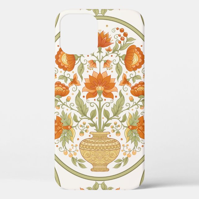 Coques Case-Mate iPhone Motif mughal traditionnel, fleurs d'imaginaire rét (Verso)