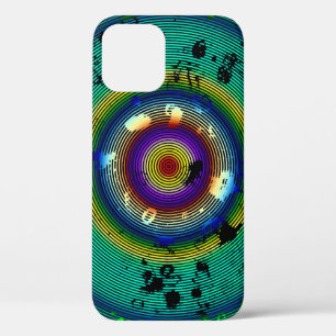 Coque iPhone 12 Motif multicouleur cerclé