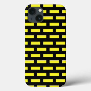 iPhone 13 Case Motif mural noir et jaune