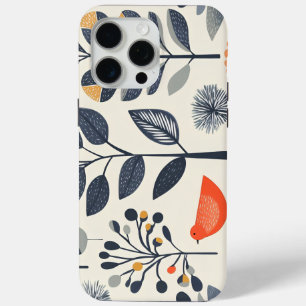 Coque Case-Mate iPhone 🌿 Motif Nature Scandinave avec Oiseau 🐦