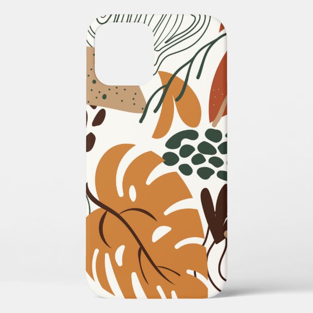 Coques Case-Mate iPhone Motif naturel abstrait et transparent sur fond bla (Verso)