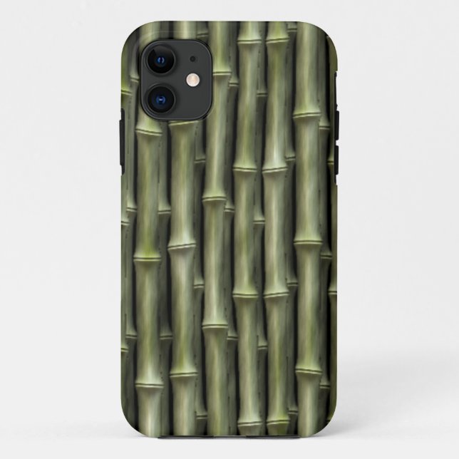 Coques Case-Mate iPhone Motif naturel de bambou vert (Dos)