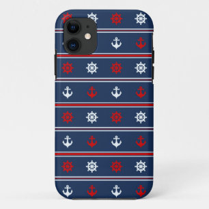 Etui iPhone Case-Mate Motif nautique blanc et bleu rouge