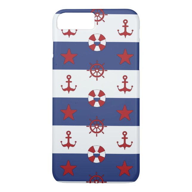 Coques Case-Mate iPhone Motif nautique de bannière étoilée (Dos)