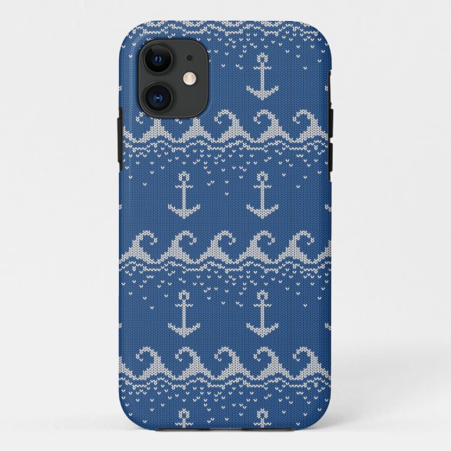 Coques Case-Mate iPhone Motif nautique de Knit (Dos)