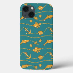 Coque Case-Mate iPhone Motif nautique d'or
