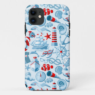 Coque Case-Mate iPhone Motif Nautique Rouge Blanc Et Bleu
