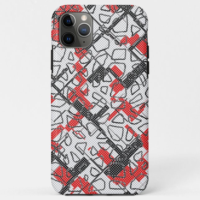 Coques Case-Mate iPhone Motif noir blanc rouge (Dos)