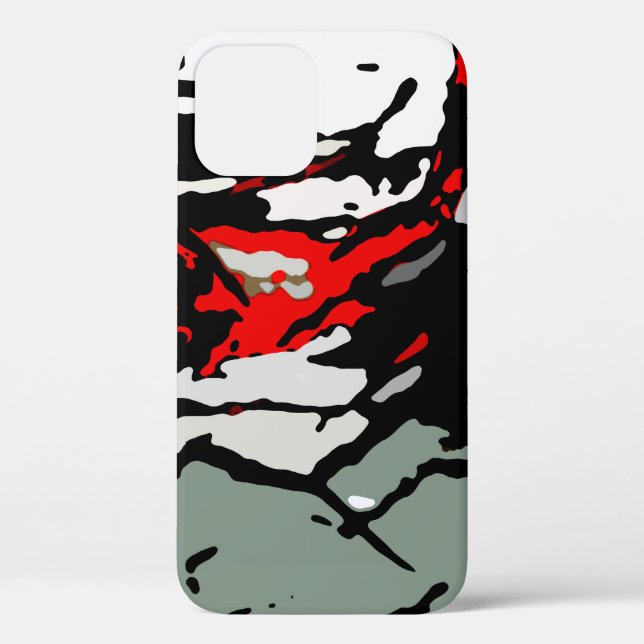Coques Case-Mate iPhone Motif noir blanc rouge Turquoise (Verso)
