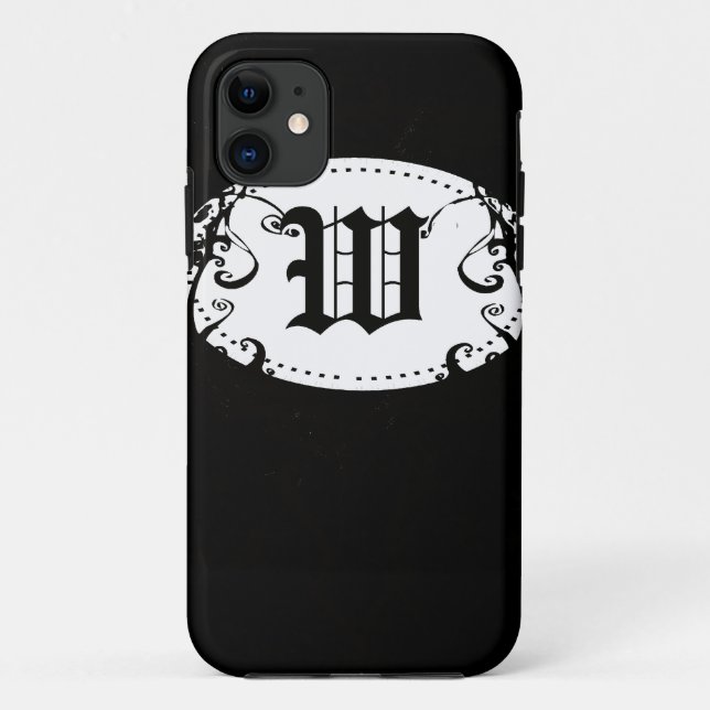 Coques Case-Mate iPhone Motif noir et blanc avec Monogram W (Dos)