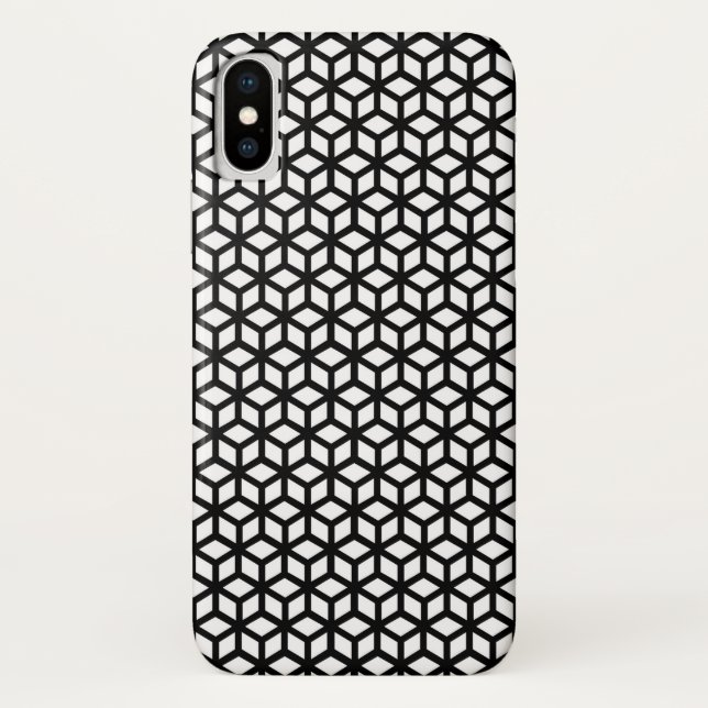 Coques Case-Mate iPhone Motif noir et blanc de cube (Dos)