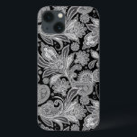 iPhone 13 Case Motif noir et blanc Paisley Ham Damaches<br><div class="desc">Elégant motif cachemire vintage noir et blanc. Toutes les lettres seront bientôt disponibles,  et vous pouvez m'envoyer un e-mail pour votre initiale Nous offrons également une mise en forme de texte gratuite pour votre invitation carte de visite,  etc.</div>
