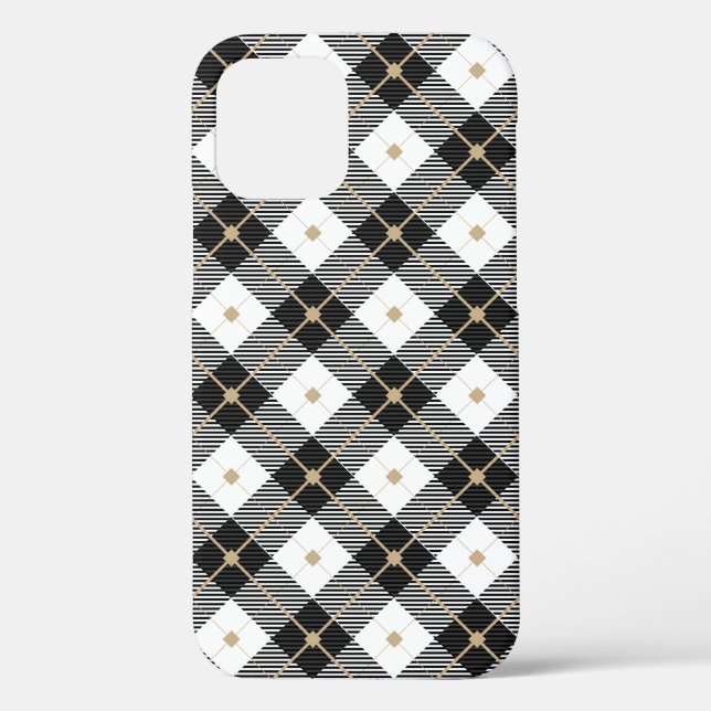 Coques Case-Mate iPhone Motif noir noir blanc plaqué (Verso)