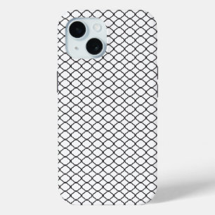 Coque Case-Mate iPhone Motif noir Quatrefoil Arrière - plan blanc