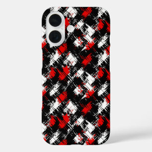 Coque Pour iPhone 16 Motif noir rouge moderne