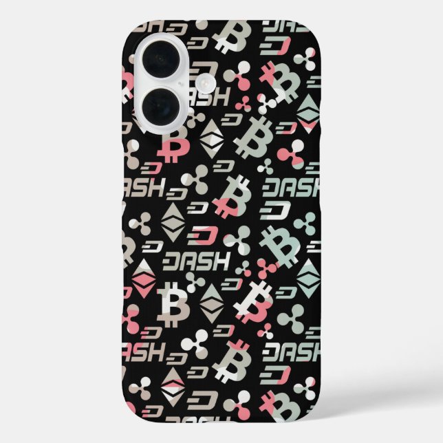 Coques Case-Mate iPhone Motif numérique couleur crypto-monnaie (Verso)