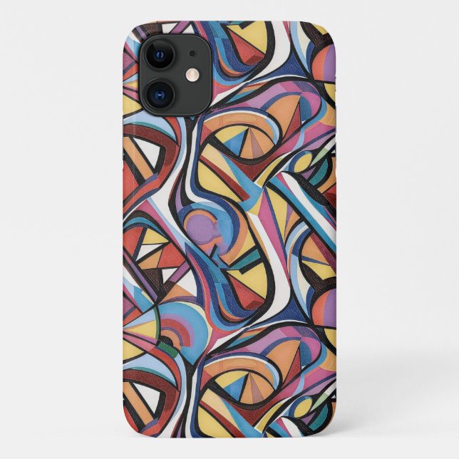 Coques Case-Mate iPhone Motif numérique géométrique abstrait moderne 48 (Dos)