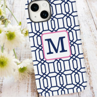 Motif octogonal bleu Prépa / Monogramme marine bla