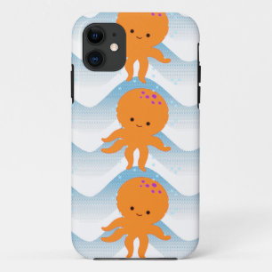 Coque Case-Mate iPhone Motif Octopus Orange Et Vagues Bleues
