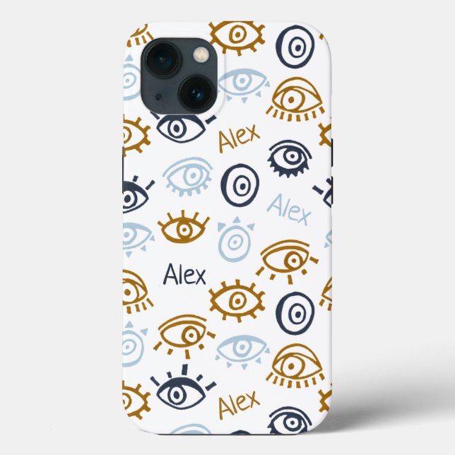 Coques Case-Mate iPhone Motif oculaire monogramme | Ajouter un nom (Verso)