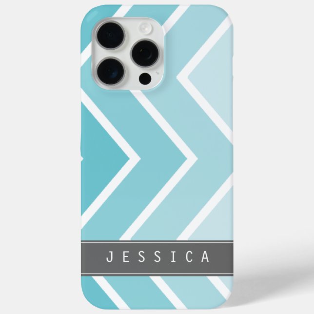 Coques Case-Mate iPhone Motif Ombre Aqua Zig Zag Chevrons (Verso)
