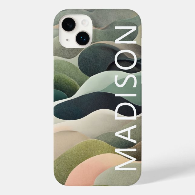 Coques Case-Mate iPhone Motif ondulé abstrait moderne avec nom personnalis (Verso)