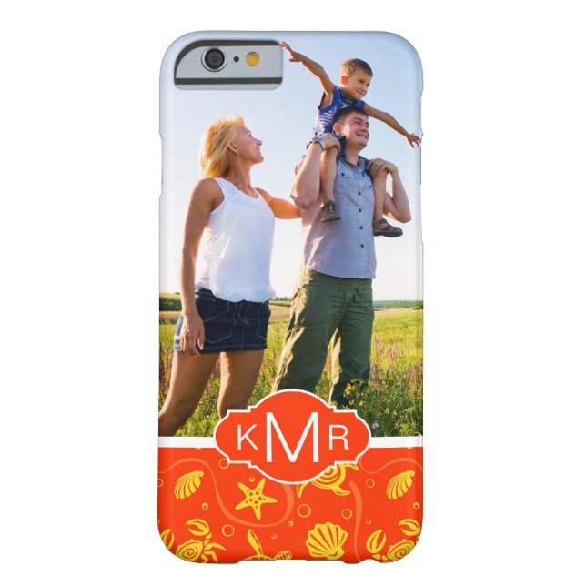Coques Case-Mate iPhone Motif orange de plage du monogramme | (Dos)