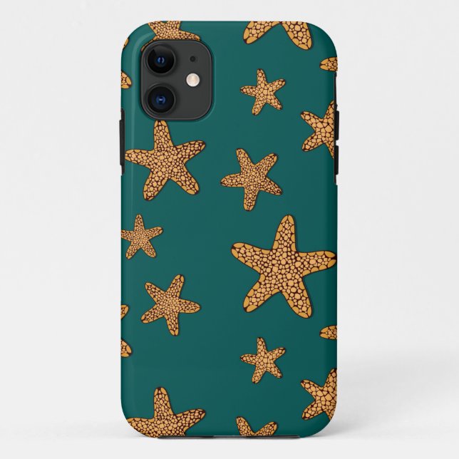 Coques Case-Mate iPhone Motif orange d'étoiles de mer (Dos)