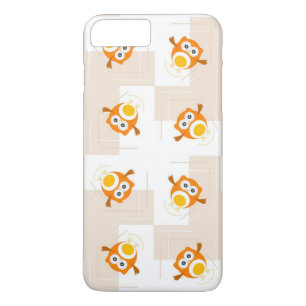 Coque iPhone 8 Plus/7 Plus Motif orange d'illustration de hibou