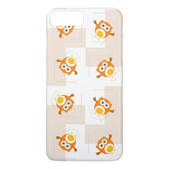 Coques Case-Mate iPhone Motif orange d'illustration de hibou (Dos)
