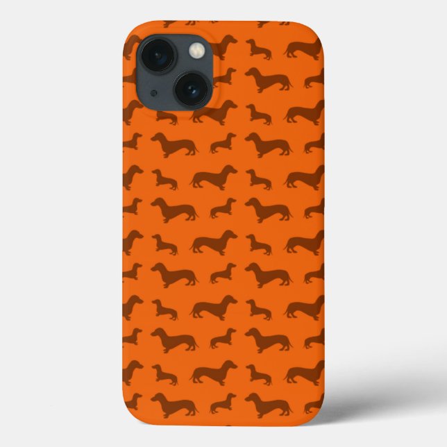 Coques Case-Mate iPhone Motif orange mignon de teckel (Verso)