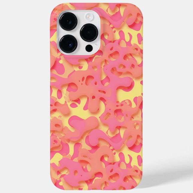 Coques Case-Mate iPhone Motif organique abstrait rose (Verso)