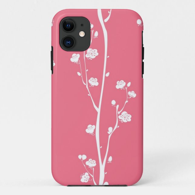 Coques Case-Mate iPhone Motif oriental de fleur de prune (Dos)