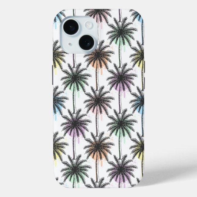 Coques Case-Mate iPhone Motif Paint Drop Palm Tree (Verso)