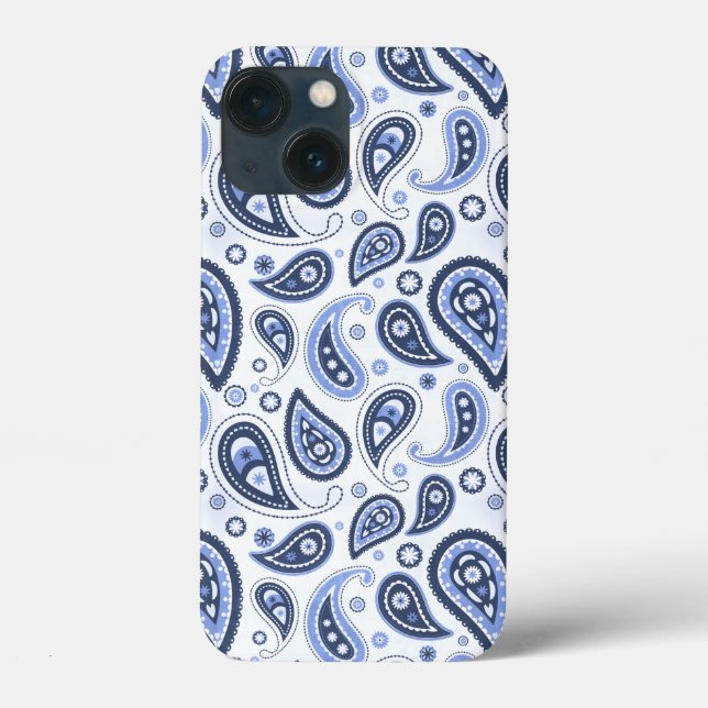 Coques Case-Mate iPhone Motif Paisley Bleu (Verso)