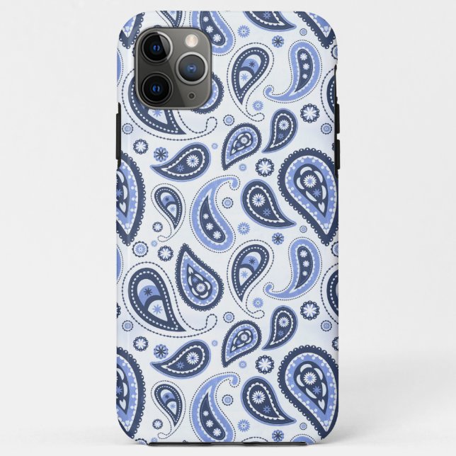 Coques Case-Mate iPhone Motif Paisley Bleu (Dos)