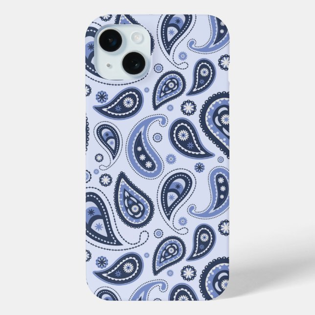 Coques Case-Mate iPhone Motif Paisley Bleu (Verso)